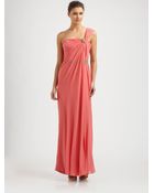 Notte By Marchesa Silk Chiffon Draped Oneshoulder Gown - Lyst