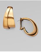 Oscar de la Renta Geometric Relief Hoop Earring - Lyst