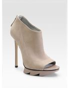Camilla Skovgaard Suede Opentoe Ankle Boots - Lyst