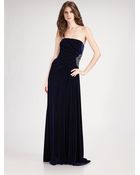 David Meister Beaded Strapless Velvet Gown - Lyst