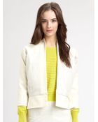 Halston Heritage Seamed Leather Jacket - Lyst