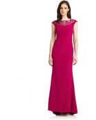 Notte By Marchesa Embellished Boatneck Silk Column Gown - Lyst