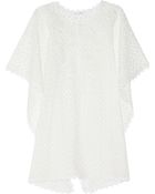 Oscar de la Renta Broderie Anglaise Cotton Kaftan - Lyst