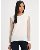 Tibi Alexa Crepe Sweatshirt - Lyst
