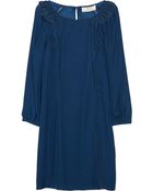 Vanessa Bruno Athé Lace Trimmed Silk Dress - Lyst
