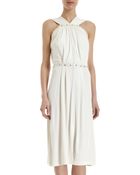 Bottega Veneta Studded Cutaway Halter Dress - Lyst