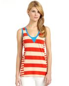 French Connection Taboo Cotton Striped Tank Top - Lyst