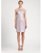 Kay Unger Sequined Lace Dress - Lyst