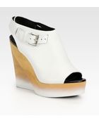 Pierre Hardy Leather Wooden Wedge Slingback Sandals - Lyst
