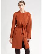 St. John Cashmere Blend Belted Coat - Lyst
