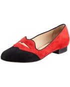 Charlotte Olympia Bisoux Suede Lipdetail Smoking S - Lyst