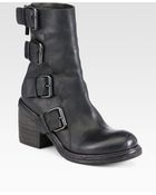 Marsell Leather Buckle Combat Boots - Lyst