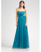 Notte By Marchesa Strapless Silk Chiffon Gown - Lyst