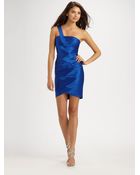 BCBGMAXAZRIA One Shoulder Woven Ribbon Dress - Lyst