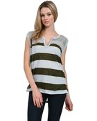 Free People Mesh Stripe Top - Lyst