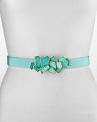 Oscar de la Renta Faille Enamel Buckle Belt - Lyst