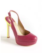 Joan & David Queenies Leather Slingback Platform Pumps - Lyst