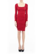 Nicole Miller Stretchy Matte Jersey Dress - Lyst