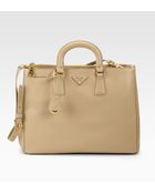 Prada Saffiano Zip Calfskin Tote - Lyst