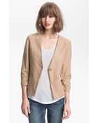 Gibson Collarless Linen Blazer - Lyst