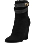 Givenchy Suede Sharklock Wedge Ankle Boot - Lyst