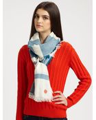 Tory Burch Striped Scarf - Lyst