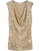 MICHAEL Michael Kors Sequined Jersey Top - Lyst