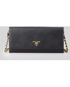 Prada Saffiano Wallet On A Chain - Lyst
