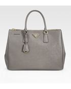 Prada Saffiano Lux Double-Zip Tote - Lyst