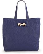 Z Spoke by Zac Posen Embossed Ostrich Leather Tote - Lyst