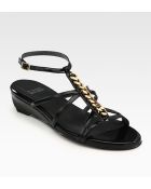stuart weitzman patent leather wedge sandals