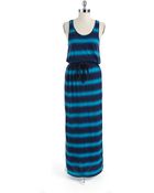 Lucky Brand Striped Belted Maxi Dress - Lyst
