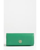 Tory Burch Robinson Saffiano Leather Wallet - Lyst