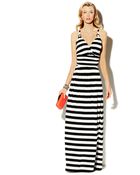 Vince Camuto Stripe Wrap Halter Maxi - Lyst