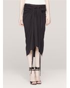 Rick Owens Lilies Tiefront Draped Skirt - Lyst