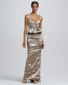 Nicole Miller Peplum Ruched Gown - Lyst