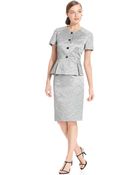 Tahari Shortsleeve Peplum Jacket & Skirt - Lyst