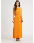 Theory Tabia Silk Maxi Dress - Lyst