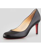 Christian Louboutin Simple Leather Red Sole Pump Black - Lyst
