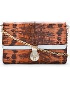Kenzo Mottled Orange Reptile Leather Convertible Clutch - Lyst
