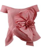 Oscar de la Renta Off Shoulder Rosette Blouse - Lyst
