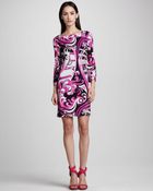 Emilio Pucci Printed Squareneck Dress - Lyst