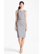 Oscar de la Renta Belted Glen Plaid Dress - Lyst