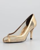 Stuart Weitzman Laceola Mesh and Sparkle Pump - Lyst