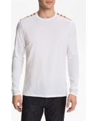 Burberry Brit Check Trim Crewneck Tshirt - Lyst