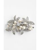 Nina Riley Crystal Faux Pearl Brooch - Lyst