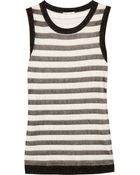 Oscar de la Renta Striped Metallic Silkblend Top - Lyst