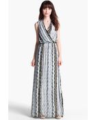 Ella Moss Zigzag Print Maxi Dress - Lyst