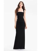 Nicole Miller Ruched Matte Jersey Gown - Lyst