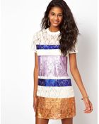 Asos T-Shirt Dress in Metallic Lace - Lyst